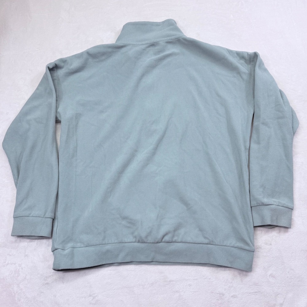 Marc New York Mens Quarter Zip Ribbed Pullover Sage Green Corduroy Sweatshirt M - Picture 2 of 12